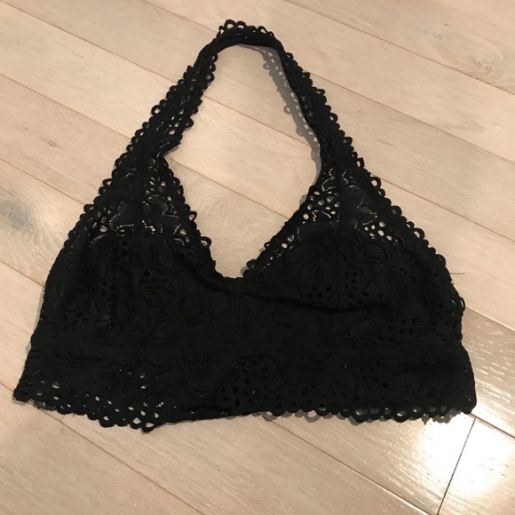 Lace Halter Bras 2-pc White & Black Size Junior Large Aerie Brand - Picture 2 of 8